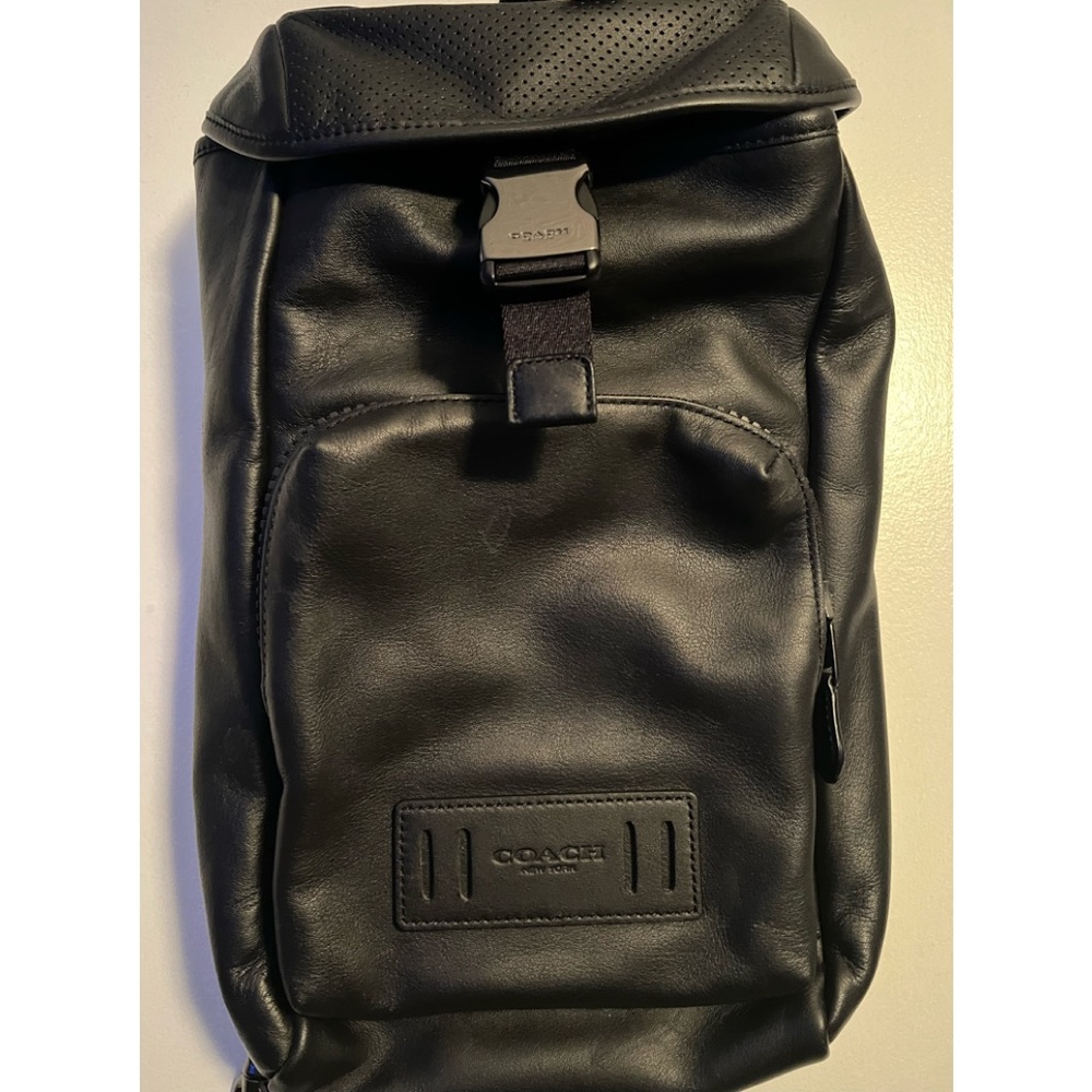 Coach Ranger Pack - Black Leather Sling Bag